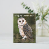 Happy Birthday Card Western Barn Owl Briefkaart (Staand voorkant)
