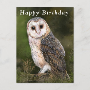 Happy Birthday Card Western Barn Owl Briefkaart