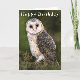Happy Birthday Card Western Barn Owl Kaart