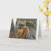 Happy Birthday Card With A Squirrel Kaart (Gele Bloem)