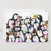 Happy Birthday Card with Happy Penguins Party (Achterkant)
