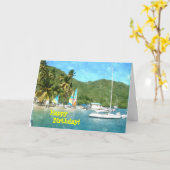 Happy Birthday Caribische stijl Kaart (Gele Bloem)