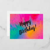 Happy Birthday Carnaval Splatter Briefkaart (Voorkant / Achterkant)