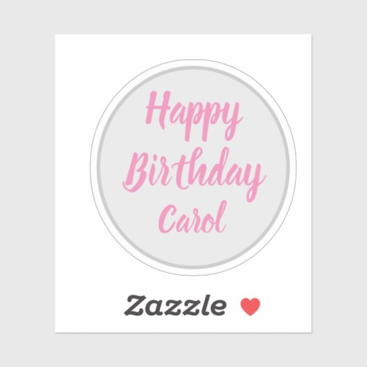 Happy Birthday Carol Sticker (Vel)