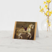Happy Birthday Carrousel Horse Kaart (Gele Bloem)