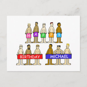 Happy Birthday Cartoon aan te passen met elke naam Briefkaart