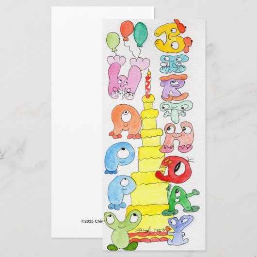 Happy Birthday Cartoon Bubble Personages (Voorkant / Achterkant)