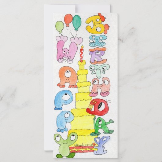 Happy Birthday Cartoon Bubble Personages (Voorkant)