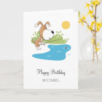 Happy Birthday Cartoon Cute Dog Puppy Vist