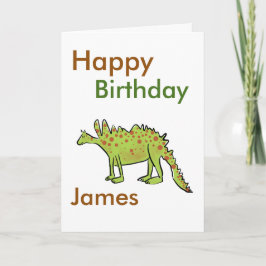 Happy Birthday cartoon groene dinosaurus jongens(n Kaart