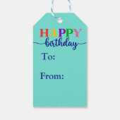 Happy Birthday Cartoon Monsters Cadeaulabel (Achterkant)