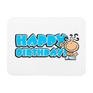 Happy Birthday cartoon Premium Flexi Magnet Magneet