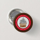 Happy Birthday Cartoon Vanilla Cupcake Ronde Button 3,2 Cm (Voorkant /achterkant)