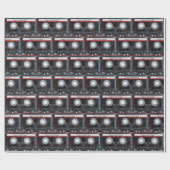 Happy Birthday Cassettebandje Cadeaupapier (Vlak)