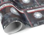 Happy Birthday Cassettebandje Cadeaupapier (Rol Hoek)