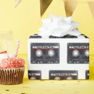 Happy Birthday Cassettebandje Cadeaupapier