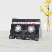 Happy Birthday Cassettebandje Kaart (Gele Bloem)