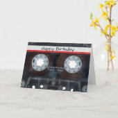 Happy Birthday Cassettebandje Kaart (Gele Bloem)