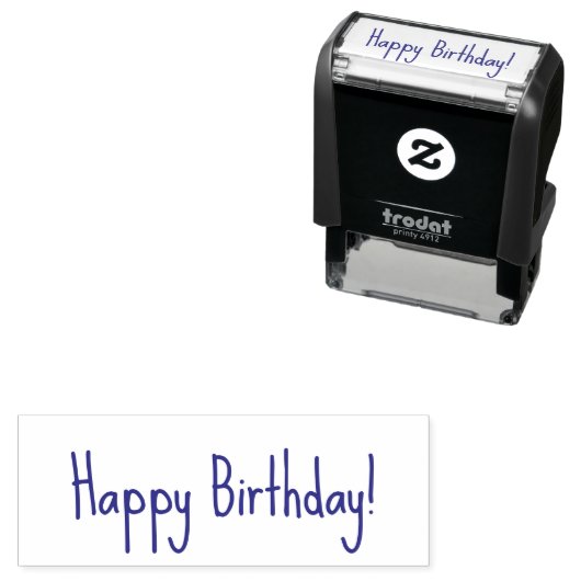 Happy Birthday! Casual Handwritten Font Style Text Zelfinktende Stempel (In situ)