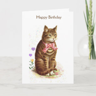  Happy Birthday Cat (bericht binnenin), Kaart