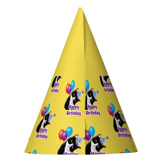 Happy Birthday Cat Feesthoedjes (Achterkant)
