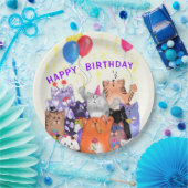 Happy Birthday Cat Funny Party Papieren Borden Bordje (Feest)
