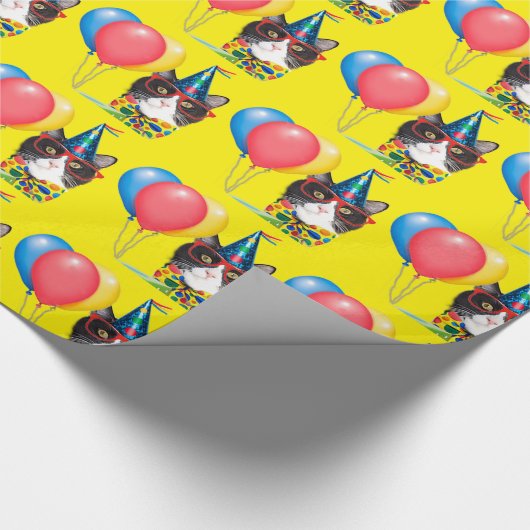 Happy Birthday Cat in het Pet Cadeaupapier (Hoek)