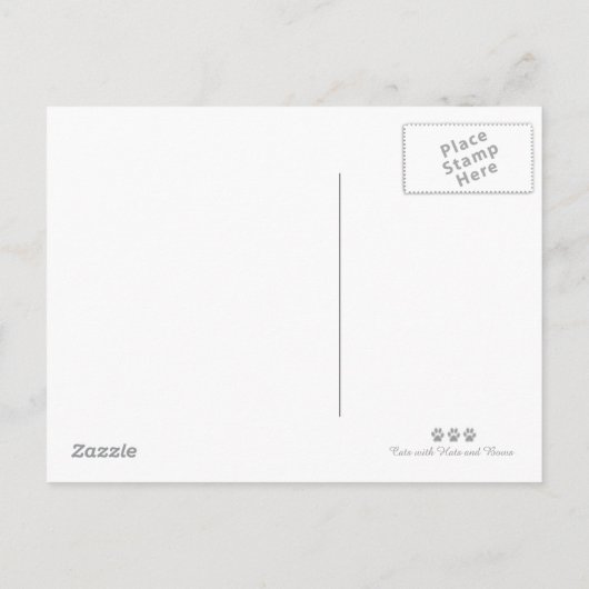 Happy Birthday Cat in Party Pet Uitnodiging Briefkaart (Achterkant)