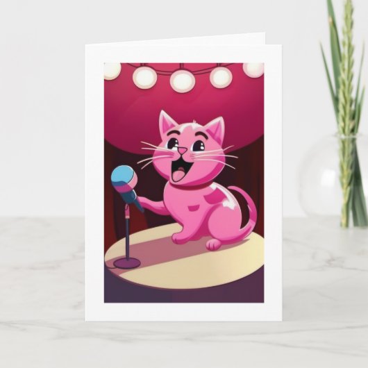 Happy Birthday Cat Kaart (Voorkant)