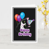 Happy Birthday Cat Kaart (Gele Bloem)