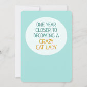 Happy Birthday Cat Lady Flat Kaart (Achterkant)