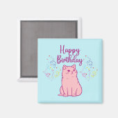 Happy Birthday Cat Magneet (Voorkant / Achterkant)