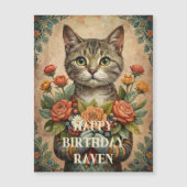 Happy birthday  cat magnetische kaart (Voorkant)