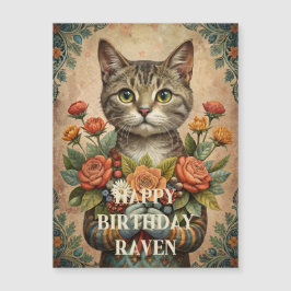 Happy birthday  cat magnetische kaart