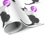 Happy Birthday Cat met ballon Cadeaupapier (Rol Hoek)