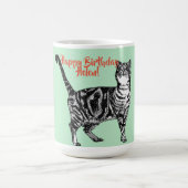 Happy Birthday Cat Oranje Poppy Womans Name Mok (Center)