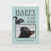 Happy Birthday Cat Papa van het zwarte Kat Foto Kaart (Voorkant)