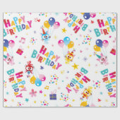 Happy Birthday Cat Party  Cadeaupapier (Vlak)