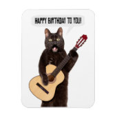 Happy Birthday Cat Singing and Palling Guitar Holi Magneet (Verticaal)