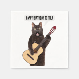 Happy Birthday Cat Singing and Plays Guitar Servet