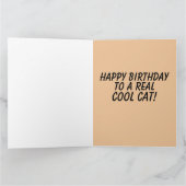HAPPY BIRTHDAY CAT WEARING TOP HAT 4 HEM GROTE KAA KAART (Binnen)