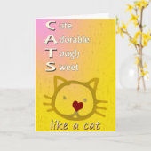 Happy Birthday Cats Kaart (Gele Bloem)