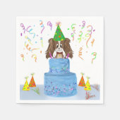 Happy Birthday Cavalier King Charles Cake Servet (Voorkant)