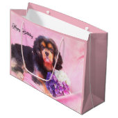 Happy Birthday Cavalier King Charles Spaniel Groot Cadeauzakje (Voorkant Gekanteld)