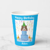 Happy Birthday Cavalier King Charles Spaniel Naam Papieren Bekers (Voorkant)