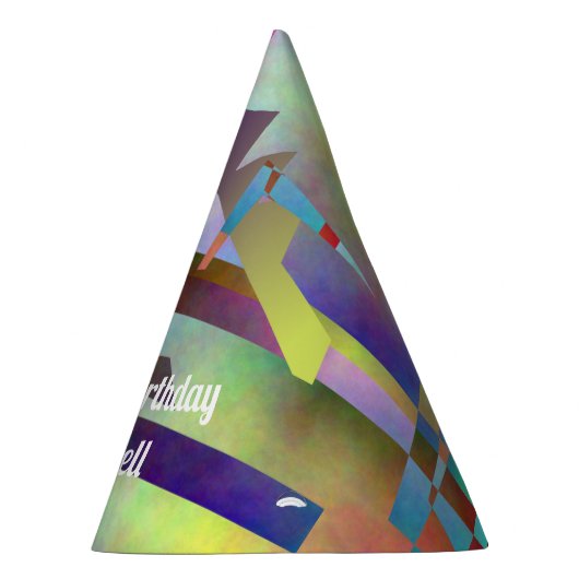 Happy Birthday Celebration Abstract Pattern Feesthoedjes (Rechts)