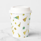 Happy Birthday Celebration Balloons & Hats Pattern Papieren Bekers (Links)