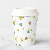 Happy Birthday Celebration Balloons & Hats Pattern Papieren Bekers (Achterkant)