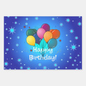 Happy Birthday Celebration Balloons Inpakpapier Vel (Voorkant 3)