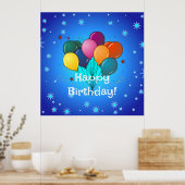 Happy Birthday Celebration Balloons Poster (Keuken)